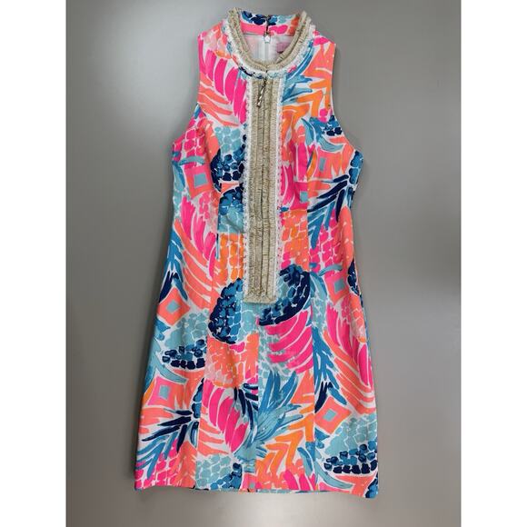 Lilly Pulitzer Alexa Shift Dress 00 Goombay Smashed Tropical Preppy Beachy - Picture 4 of 16